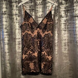 Size Six Black Lace Free People Mini Dress